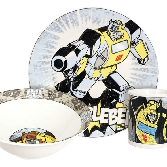 3-Piece Hasbro Transformers Bumblebee Dinner Set - Picture 2 of 6